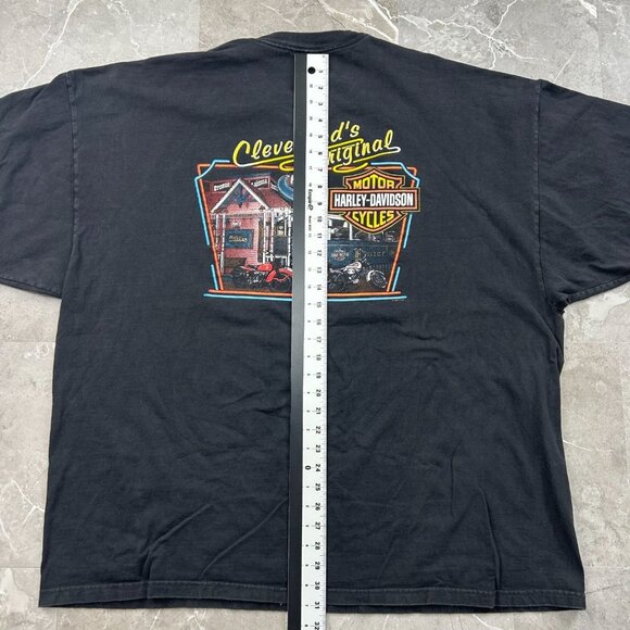 Vintage Harley Davidson Graphic Tee Mens 3XL XXXL Flames Eagle Short Sleeve y2k - Picture 8 of 9